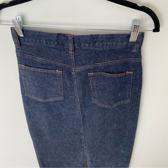 Vintage 90s GAP Low Rise Denim Maxi Skirt Dark Wash size 1 - Picture 5 of 8